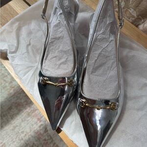 Silver Women's Slingback Flats